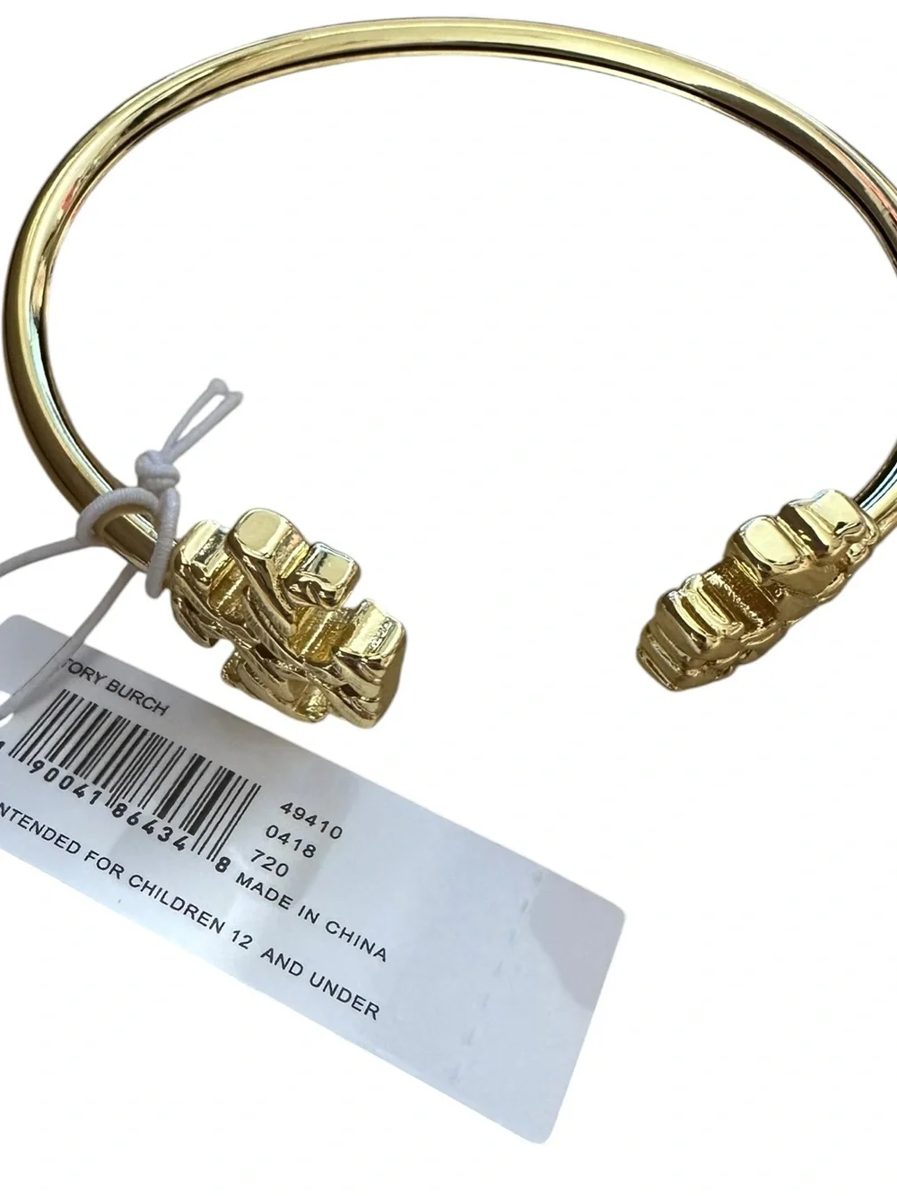 Tory Burch Gold Logo Open Cuff Bracelet